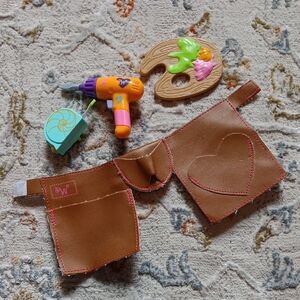 Kids Toy Tool Set with Brown Apron